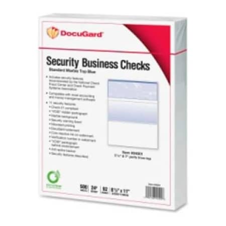 Paris Business Products Docugard Security Business Checks with Marble Top 8-1/2" x 11" Blue 500 Sheets/Pack 4501